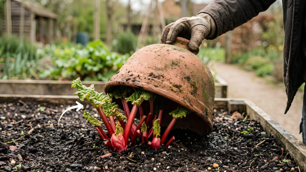 Ce pied de rhubarbe planté en 1965 donne toujours des récoltes : chaque année, un geste permettrait de prolonger son histoire familiale au jardin